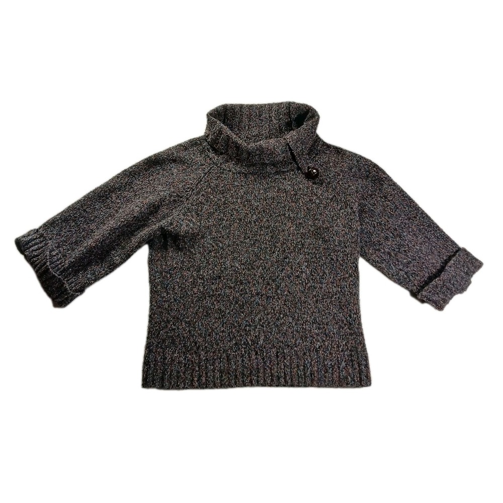 Pop(ulation) Size L Women's Multicolor Speckled Knit Cowl Neck Sweater 3/4 Sleev - Picture 1 of 6